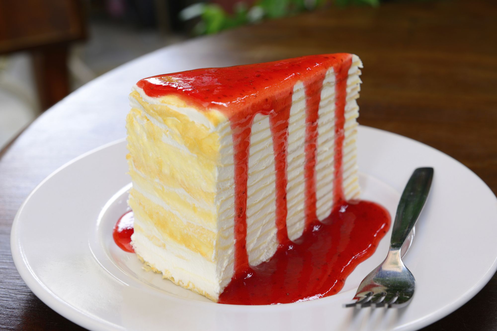 Crêpes-Kuchen mit Erdbeersoße (4.8/5)