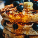 Probiert diese fluffigen Pfannkuchen mit frischen Blaubeeren
