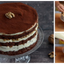 Für den Sonntagskaffee oder Familienfeiern: Spektakuläre Tiramisu-Torte mit Walnüssen und Schokolade