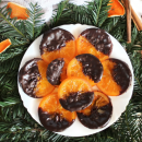 Kandierte Orangenscheibchen mit Schokolade, der süße Weihnachtssnack