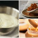 Hausgemachte Chantilly-Creme mit einer süßen Karamell- und Kakaonote