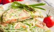 Leckere Frittata mit Lachs und grünem Spargel