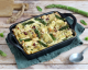 Leichte und leckere vegane Lasagne mit grünem Spargel und Tofu