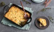 Crumble mal herzhaft: Leckerer Kartoffelcrumble mit Speck und Porree