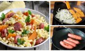 Leckere Pasta mit KÜRBIS, Würstchen und Parmesan