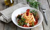 Was gibt's heute Abend? Linguine all'Arrabbiata mit Broccoli und knusprigem Serranoschinken