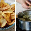 Selbst gemachte Chips mit Meersalz