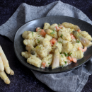 Gnocchi mit Spargelcremesauce und Garnelen