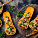 Winterlicher Gaumenschmaus: Butternut gefüllt mit Bulgur und Cranberries