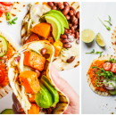 Mexikanisch in supergesund: köstliche Tortillas mit Süßkartoffeln und frischem Gemüse