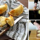 Goldbraun und köstlich: Gefüllte Teigtaschen mit Äpfeln und Camembert