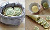 Matchakekse mit Schneckenmuster - Schritt für Schritt