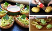 Gefüllte Kartoffelschiffchen mit Guacamole