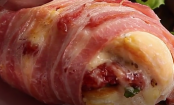 Zarte Hähnchenbrust mit schmelzender Käsefüllung und Baconmantel