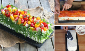 Super spektakulär aber genial einfach: Sandwich Cake mit Gurke, Lachs & Frischkäse