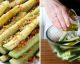 Rezeptanleitung für knusprige Zucchini-Pommes mit Parmesan!
