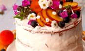 Apriköstlicher Naked Cake mit Aprikosenmascarpone und frischen Früchten