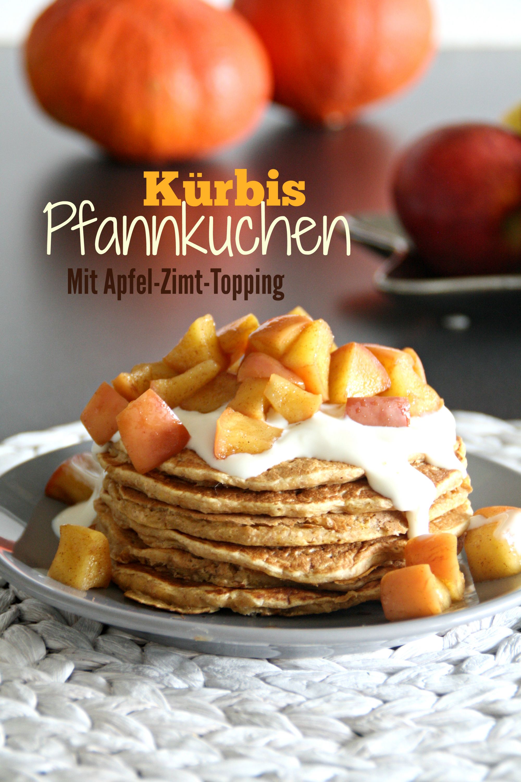 Vegane Kürbis-Pfannkuchen mit Apfel-Zimt-Topping (5/5)