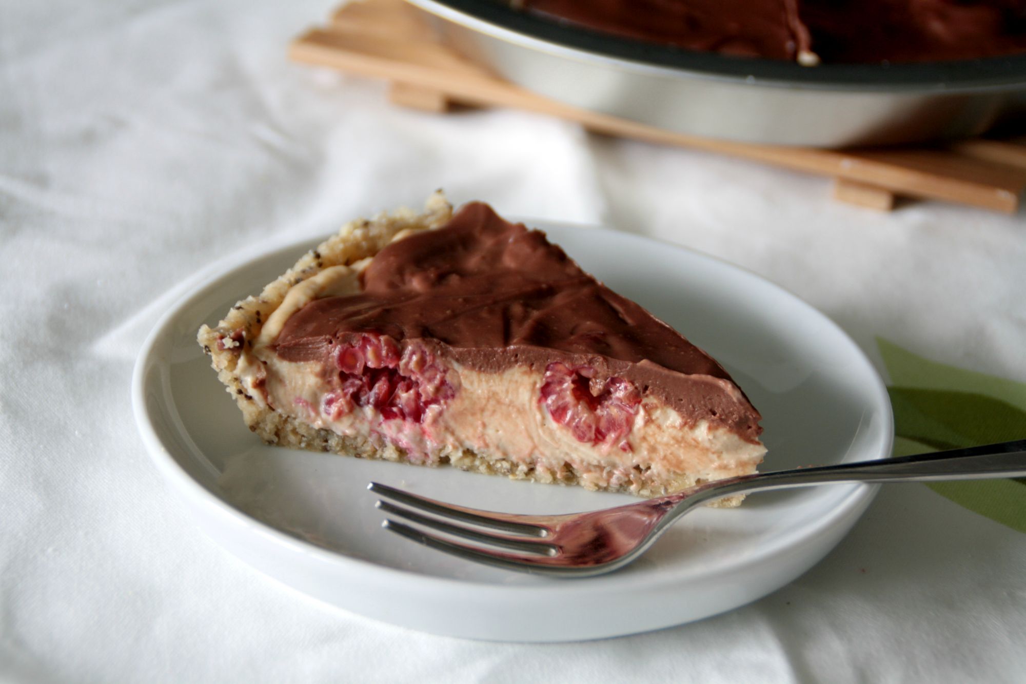 Erdnusscreme-Schokokuchen mit Himbeeren (3.1/5)