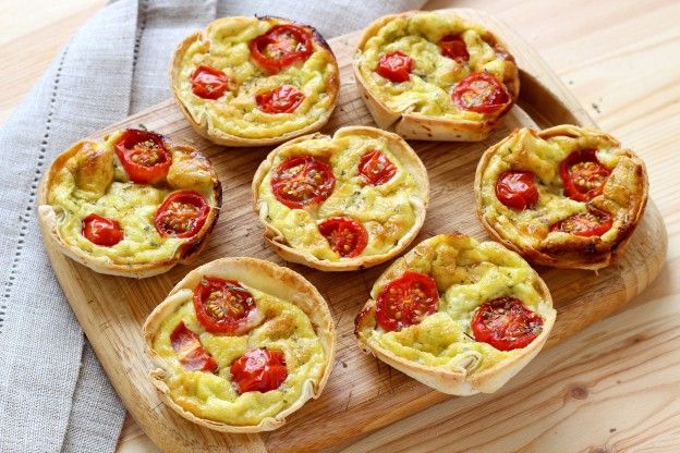 Mini-Quiches in einer Tortilla