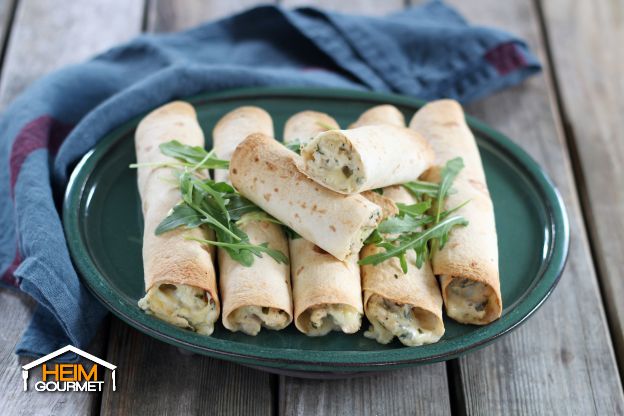 Taquitos mit Hühnchen und Blauschimmelkäse