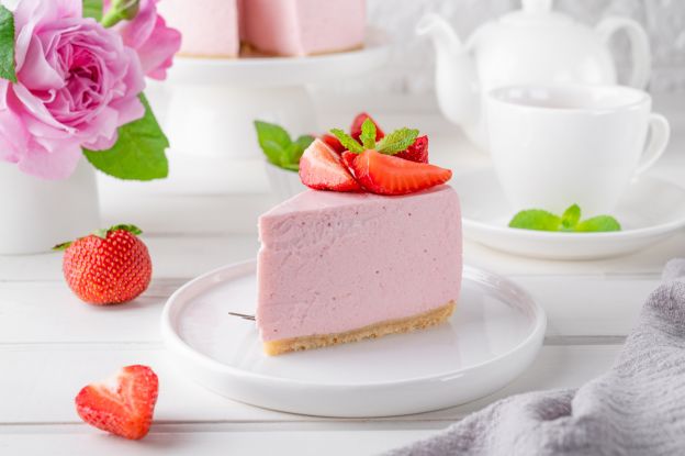 Frischkäsekuchen mit Erdbeeren