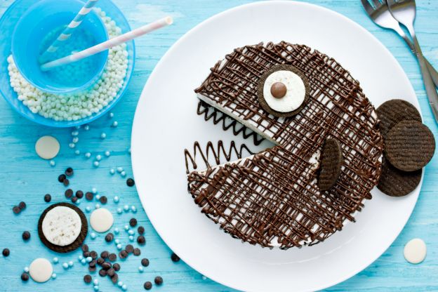 Schoko-Eis-Kuchen „Pac-Man“