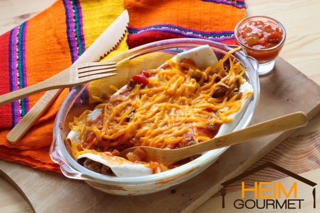 Zutaten für Enchiladas gefüllt mit Rindfleisch und Paprika
