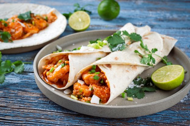 Curry-Wraps mit Garnelen