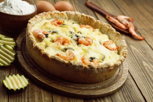 Quiche mit Garnelen