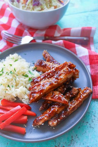 Gegrilltes Schwein mit koreanischer BBQ Sauce