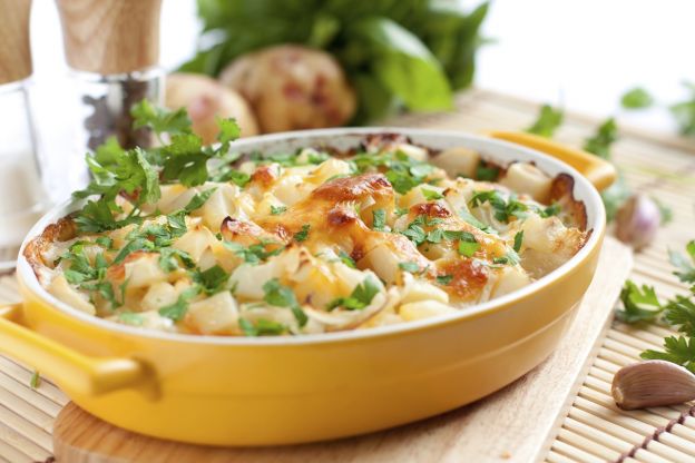 3. Tag: Kartoffelauflauf mit Käse und Schinken