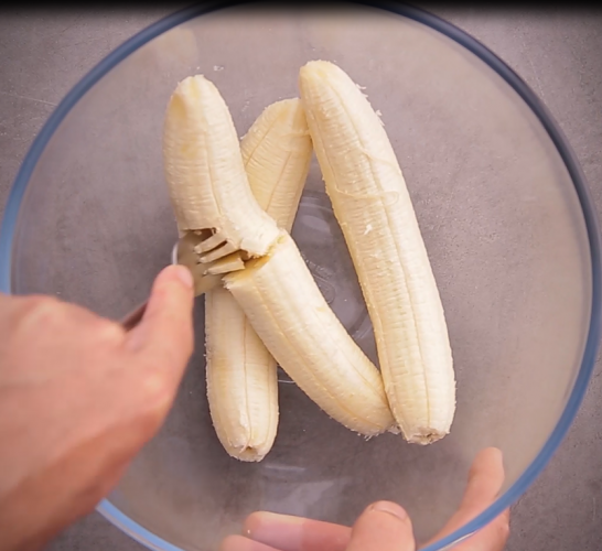 Bananen zerkleinern