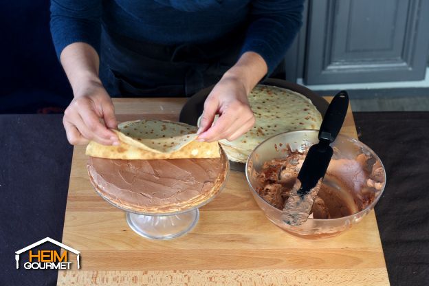 Die Crêpes stapeln