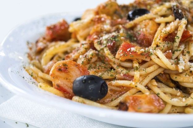 Spaghetti mit Krabben