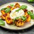 Gegrillte Pfirsiche mit Burrata und Basilikum