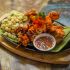 Anticuchos de marisco con ají