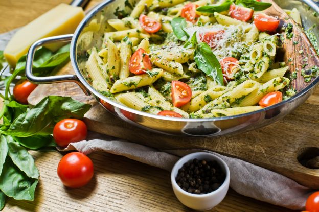 Penne mit frischem Spinat