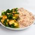 Vollkorn-Reis mit Tofu und Spinat