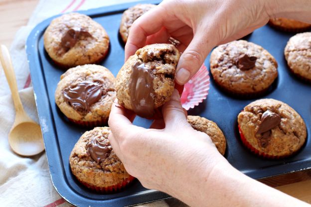 Muffins mit flüssigem (Nutella)Kern