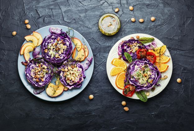 Rotkohlsteaks mit Senf-Orangenmarinade