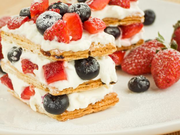 Millefeuille mit Erdbeeren