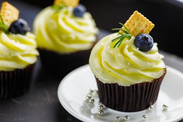 Rosmarin-Blaubeer Cupcakes