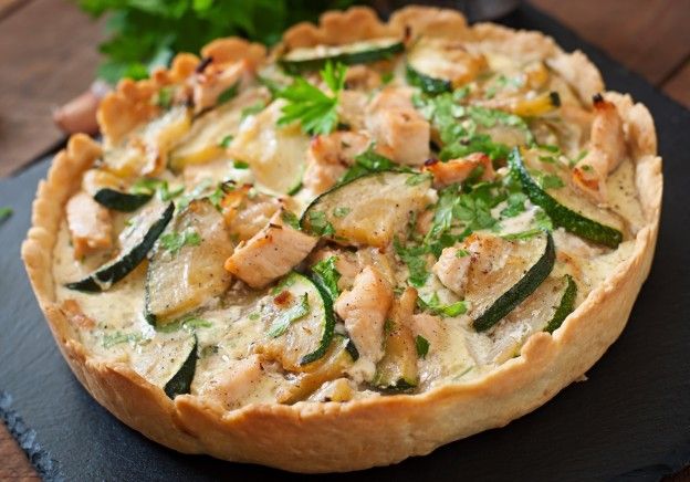 Quiche mit Hühnchen und Zucchini