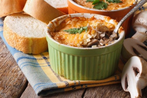 Hähnchen Gratin mit Champignons