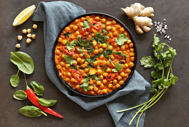 Kichererbsen-Curry mit Spinat