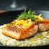 Lachsfilet auf Zitronenrisotto