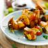 Grillspieße mit Halloumi und Ofengemüse