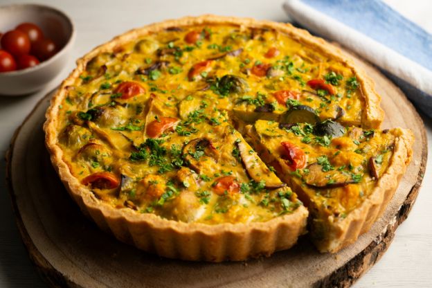 Quiche mit Tomaten und Pilzen