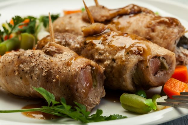 Rindsrouladen mit Zwiebel und Feigen
